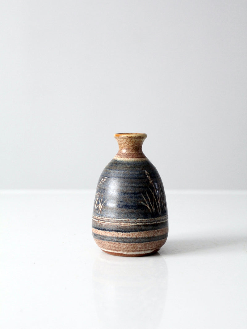 vintage studio pottery bottleneck vase