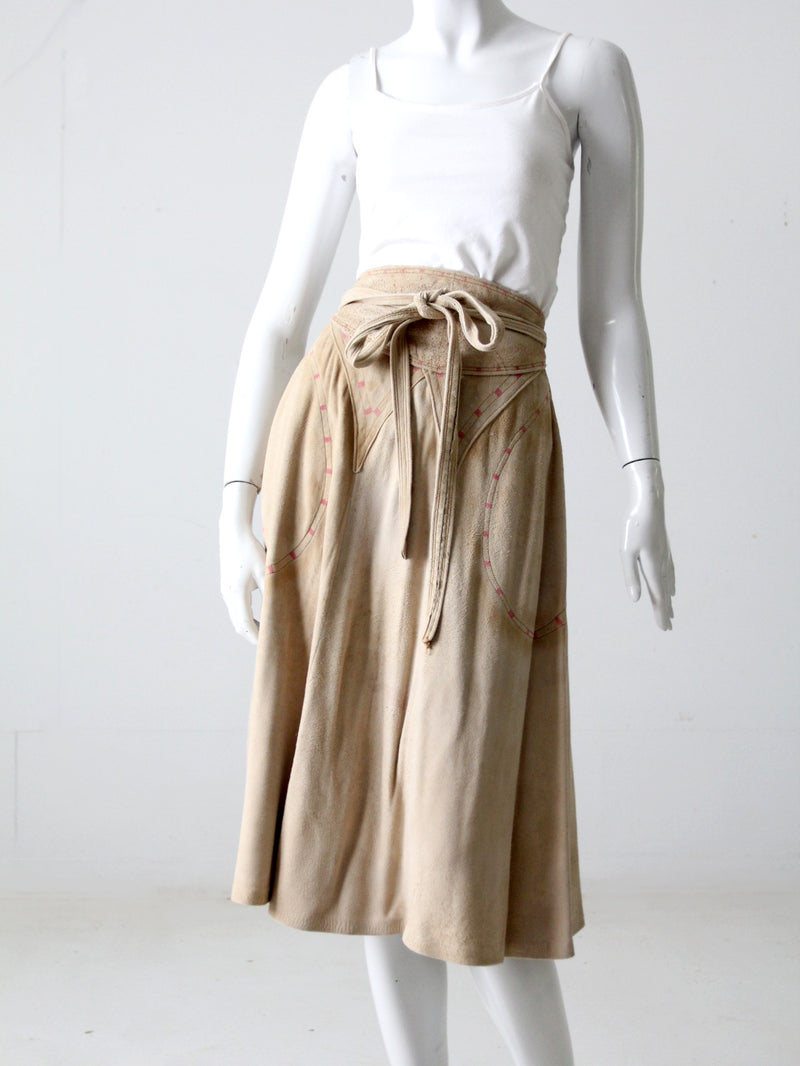 vintage leather wrap skirt