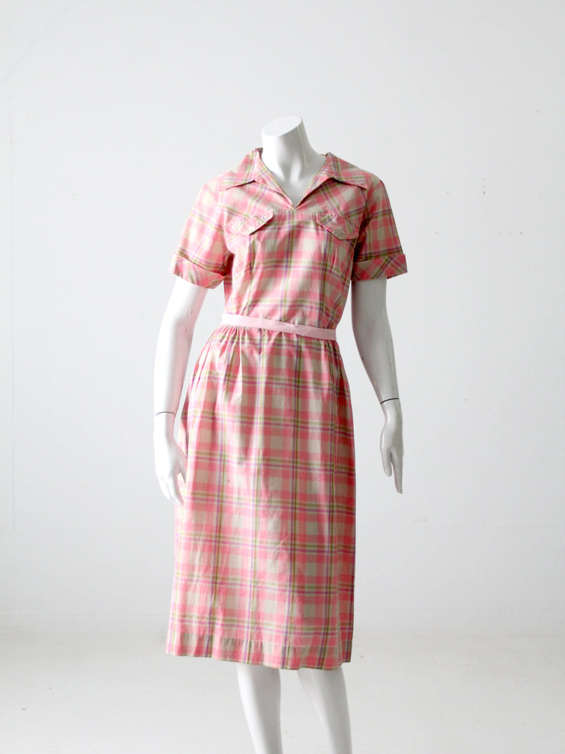 vintage 50s plaid dress