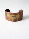 vintage copper cuff with brass