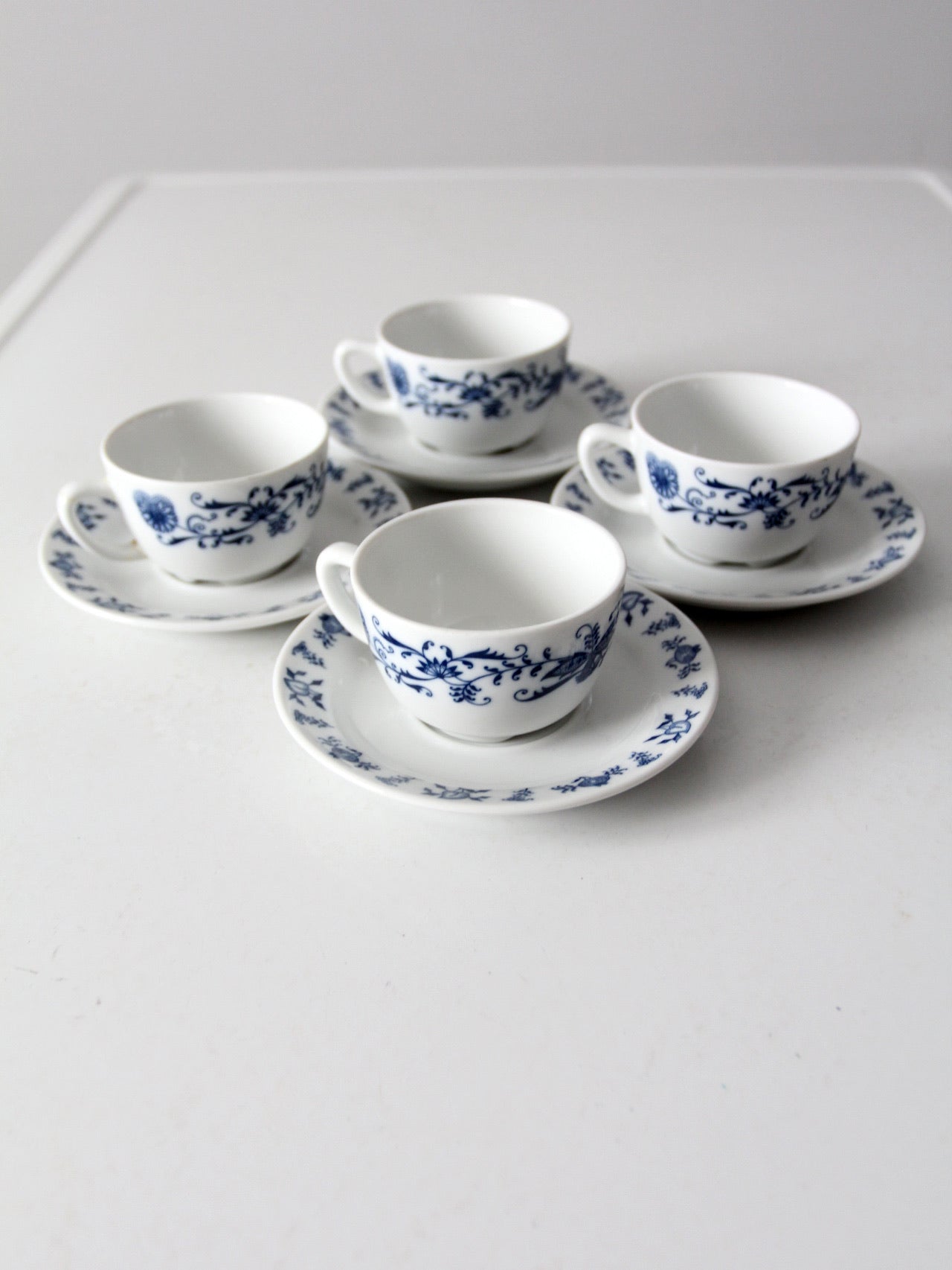 vintage Porsgrund porcelain tea cup and saucer sets
