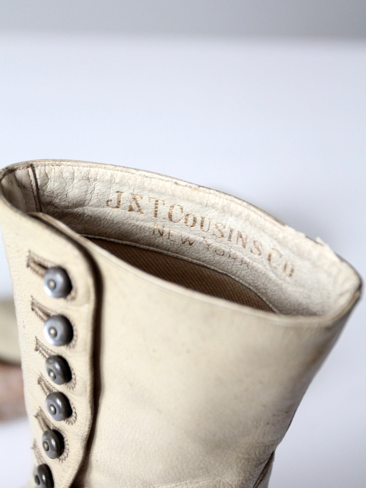 antique J&T Cousins leather boots