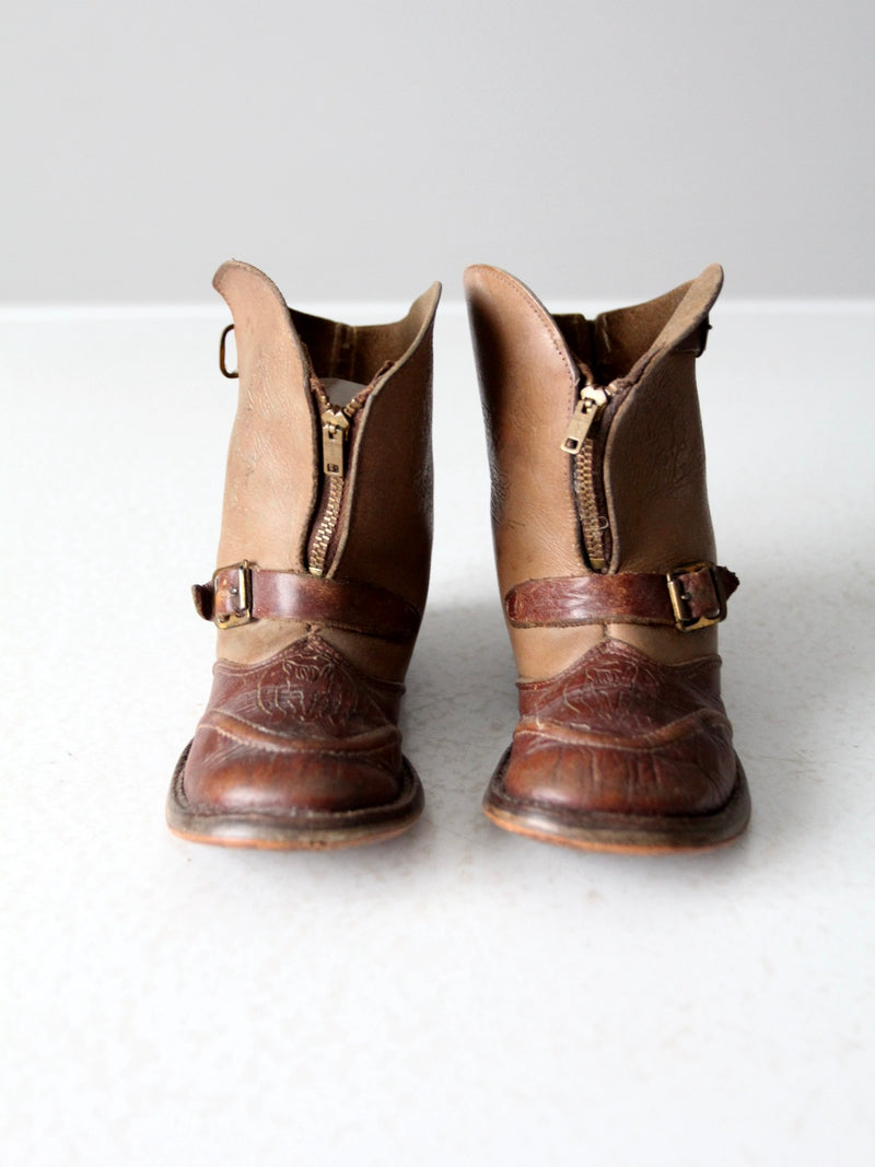 vintage 50s kid's embossed cowboy boots