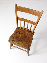 antique plank seat farmhouse chair