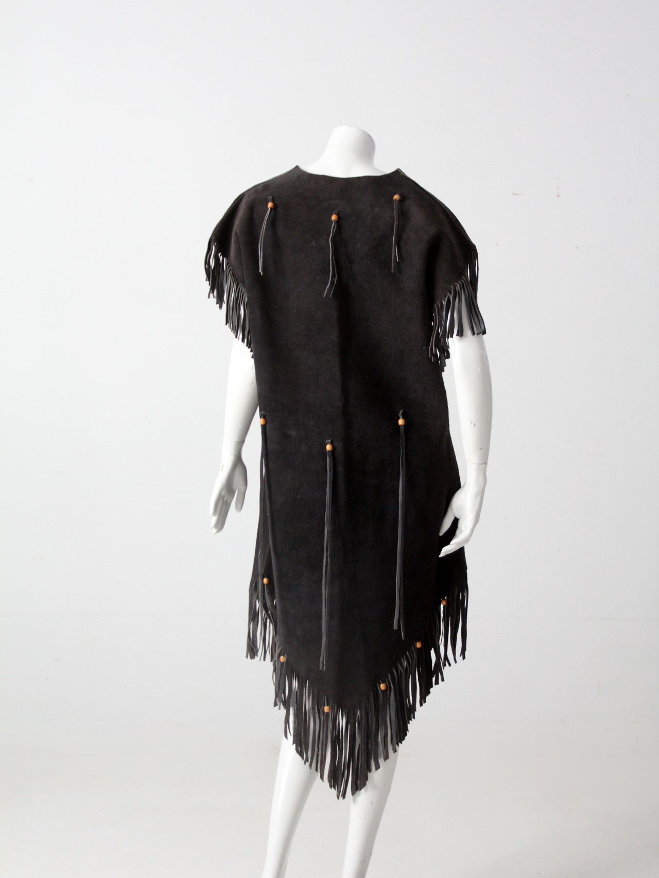 vintage suede leather fringe dress