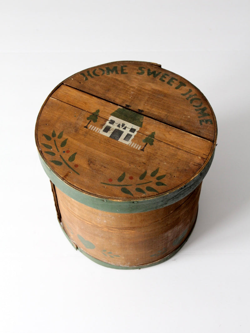vintage stenciled wooden pantry box