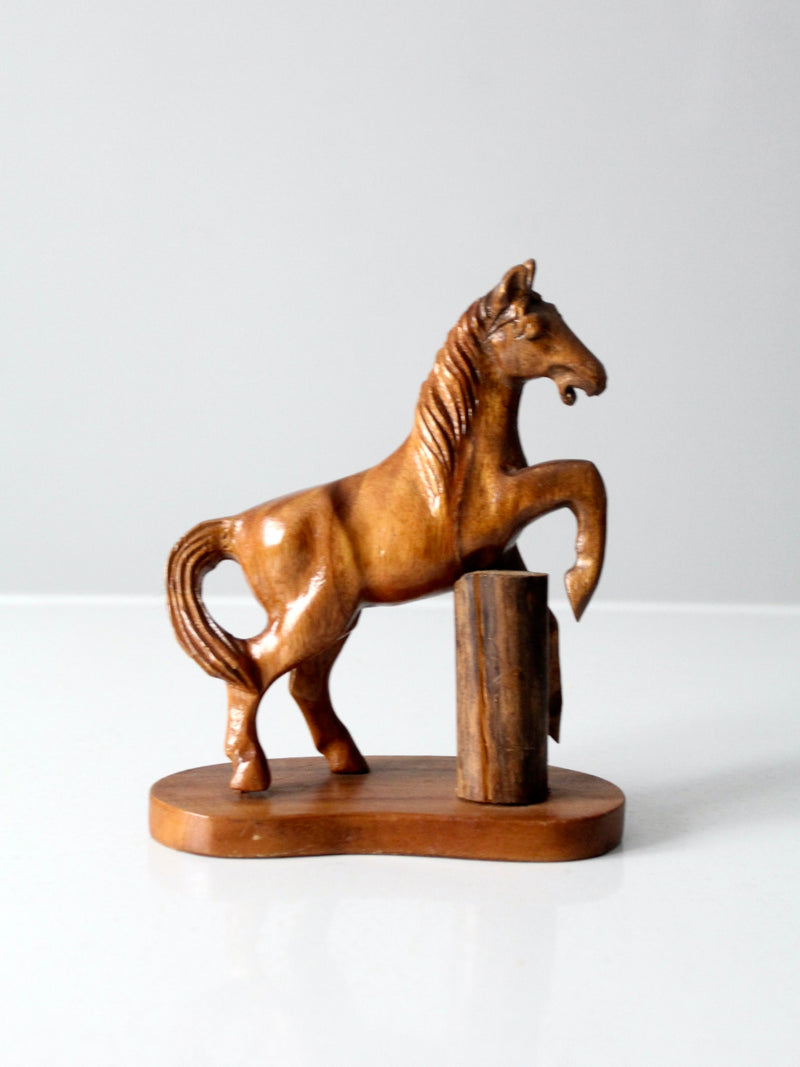 vintage wooden horse figurine