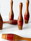 antique wooden skittles set