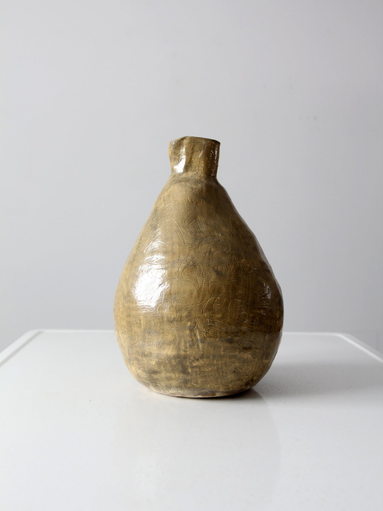 vintage free form studio pottery vase