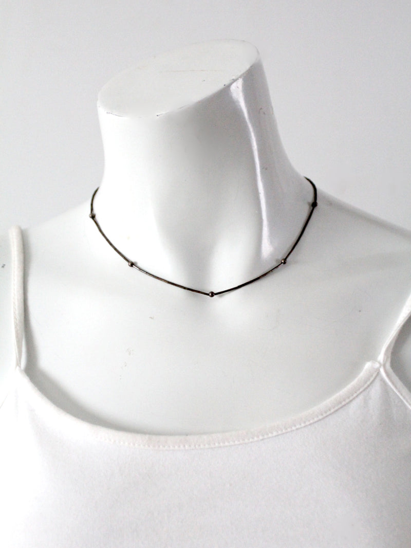 vintage silver tone chain necklace
