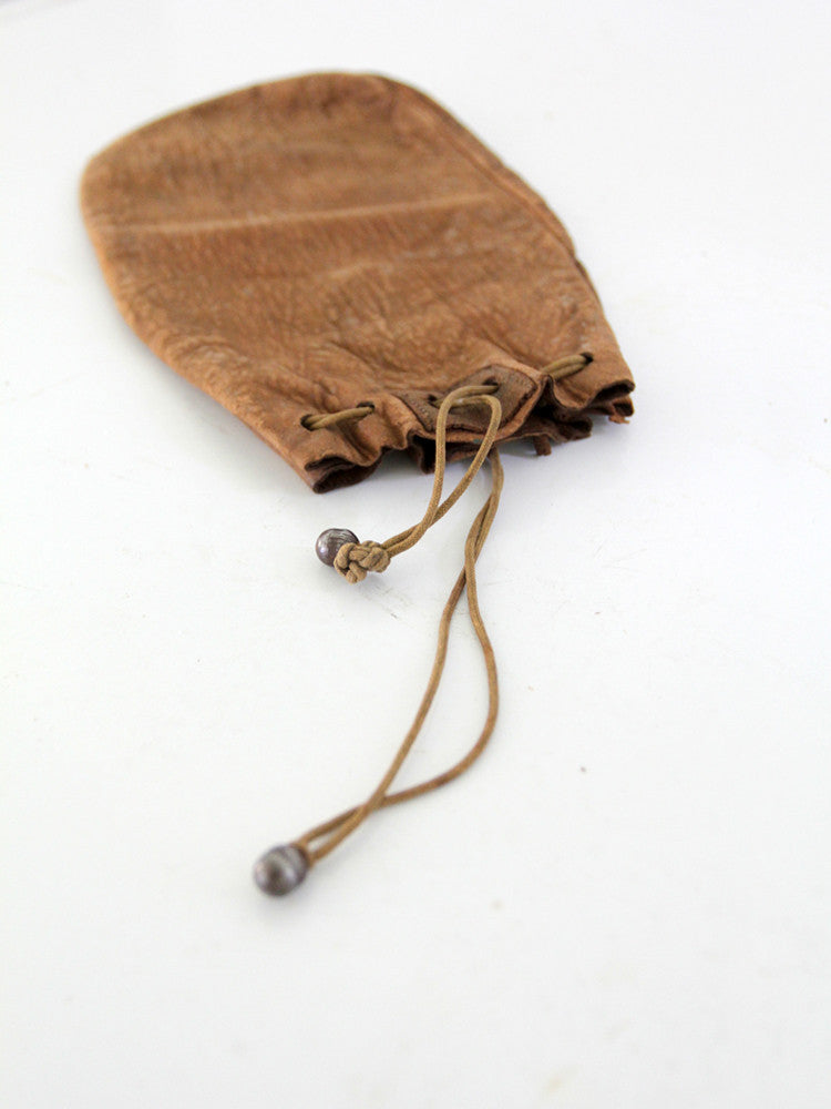 vintage 1920s leather pouch