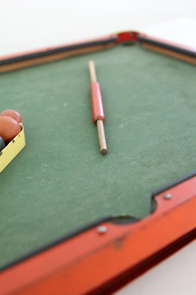 antique 1920's toy billiards table set