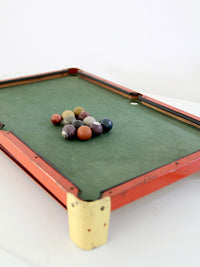 antique 1920's toy billiards table set