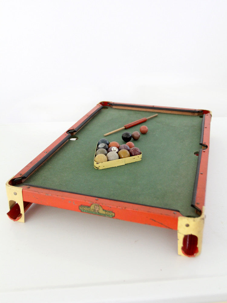 antique toy billiards pool game table 