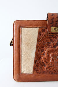 vintage leather and ponyskin purse