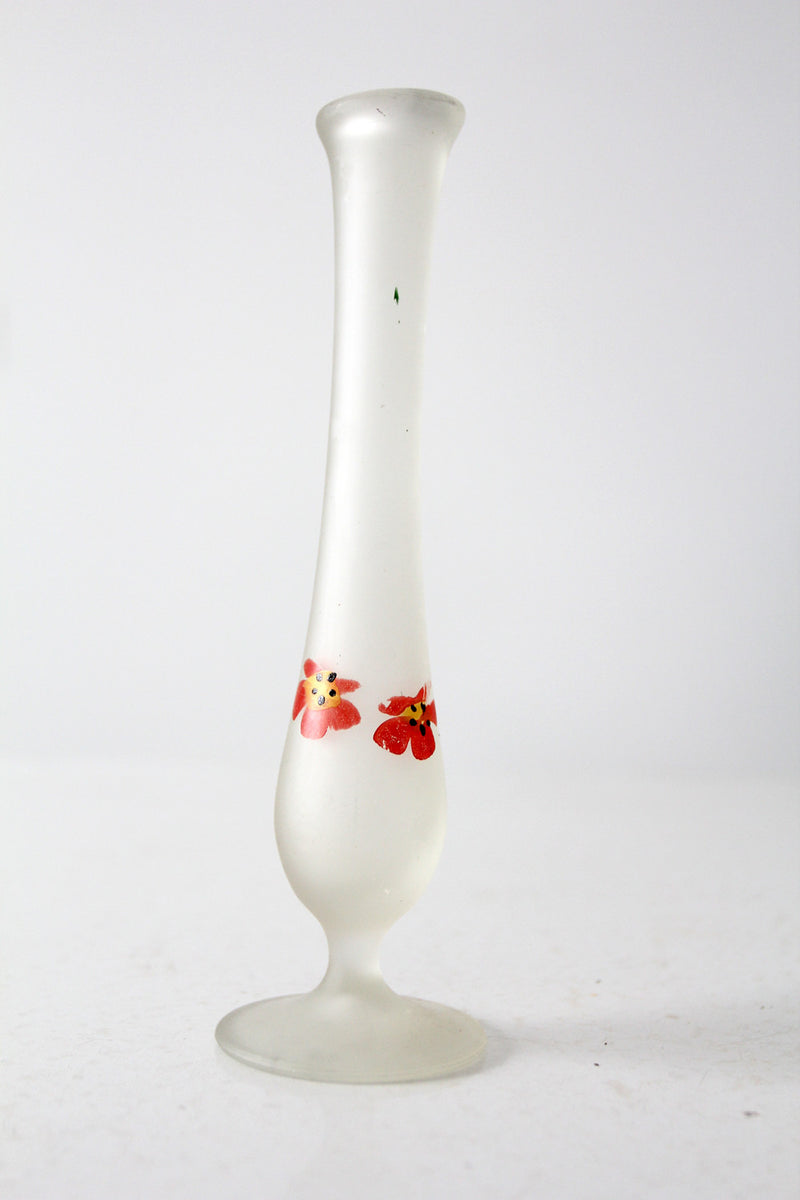 vintage satin glass bud vase