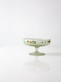 vintage 30s painted satin glass candy dish