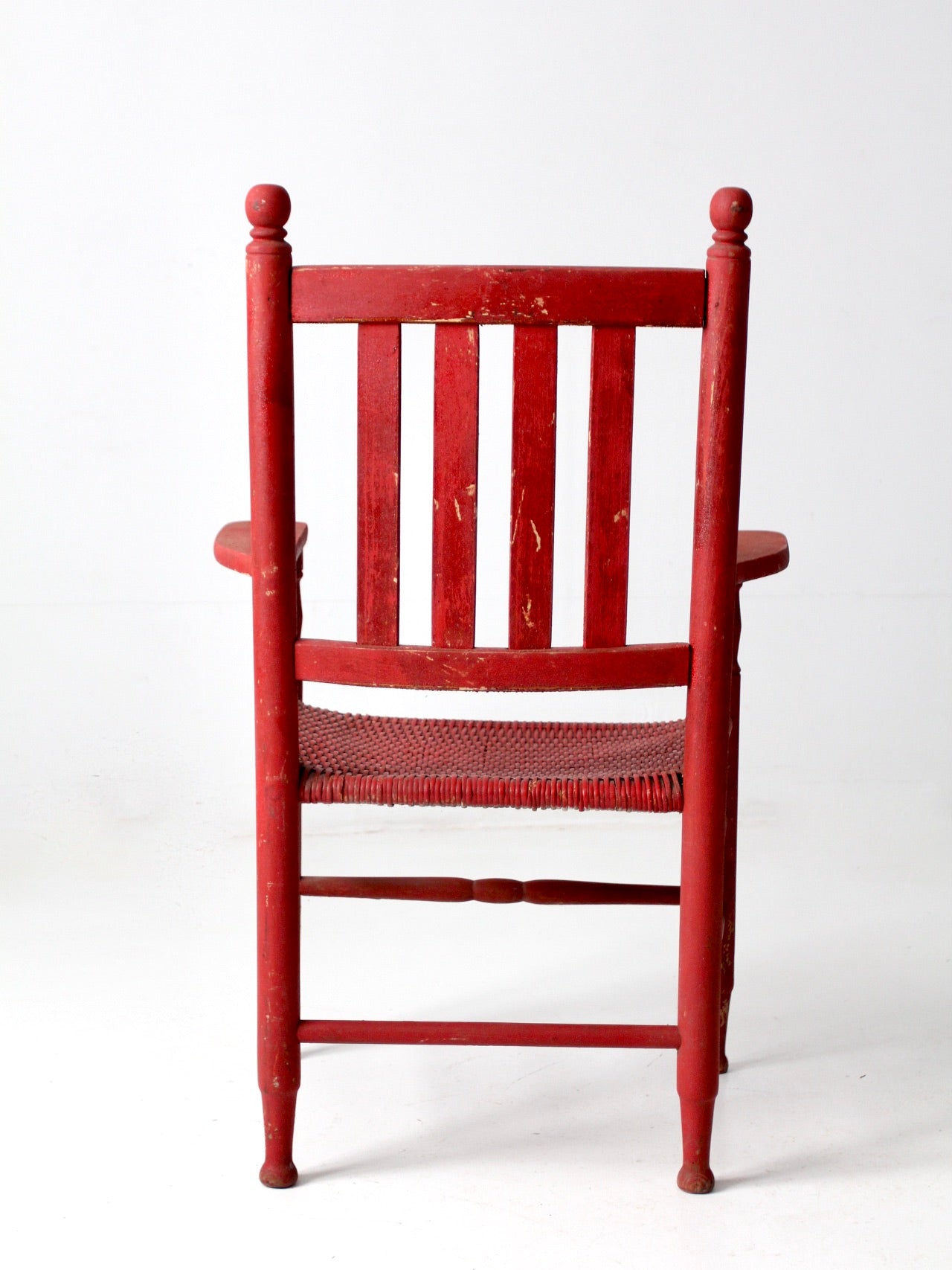 antique woven seat arm chair