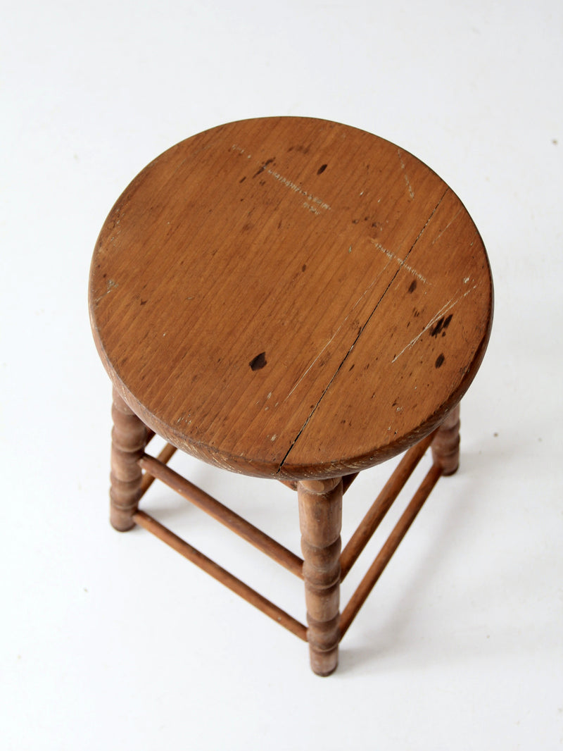 antique primitive wooden stool