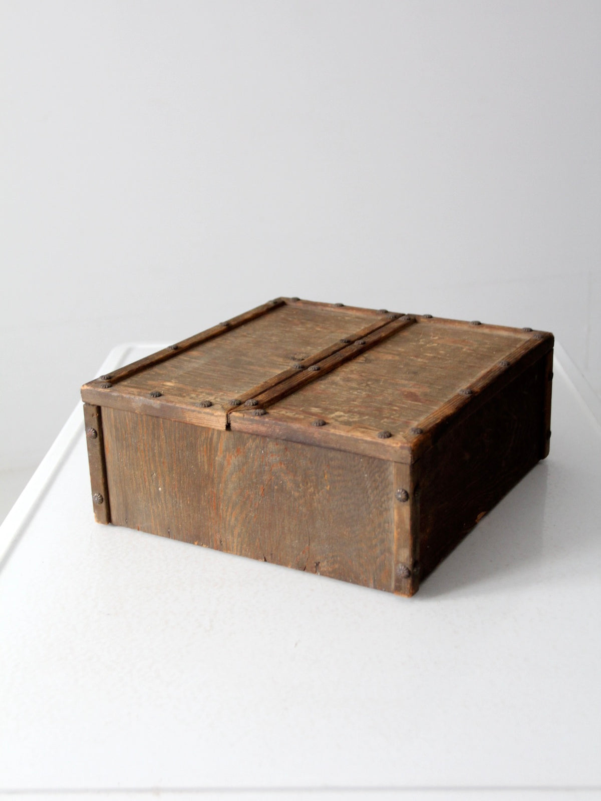 vintage wooden double lid box