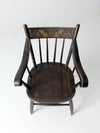 antique stencil back arm chair