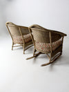 antique wicker chair and rocker