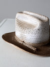 vintage white straw cowboy hat