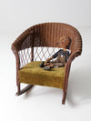 antique children's wicker rocking chair