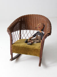antique children's wicker rocking chair