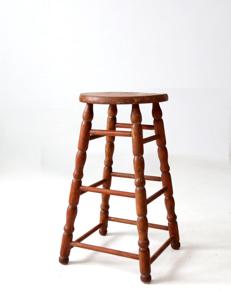 antique primitive wooden stool