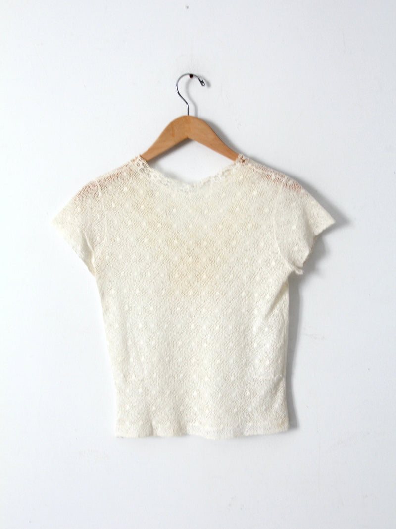 vintage white lace blouse