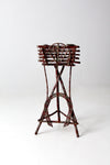 antique Adirondack twig table plant stand