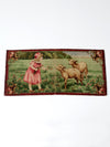 antique woven tapestry wall hanging