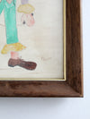 vintage framed clown art