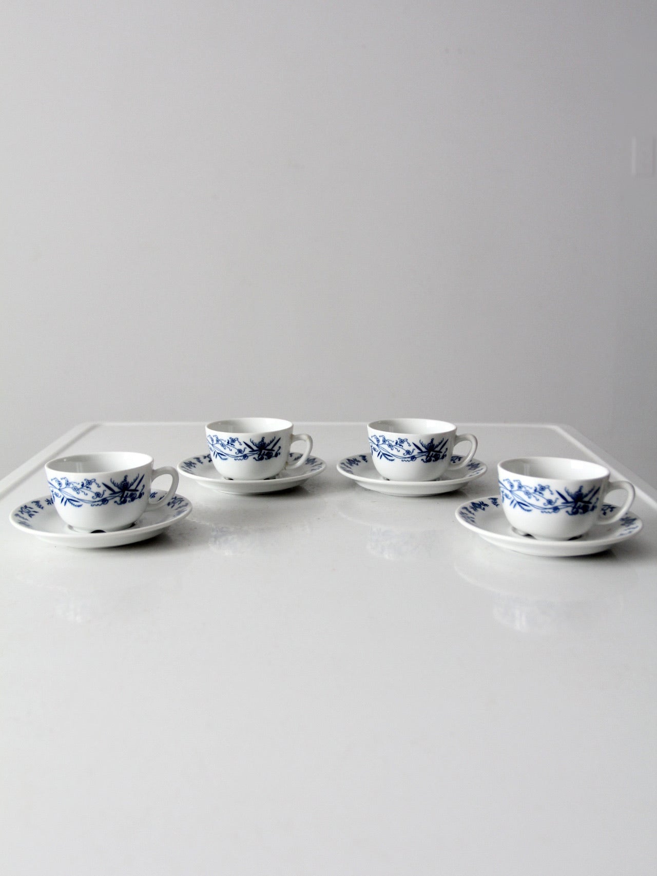 vintage Porsgrund porcelain tea cup and saucer sets