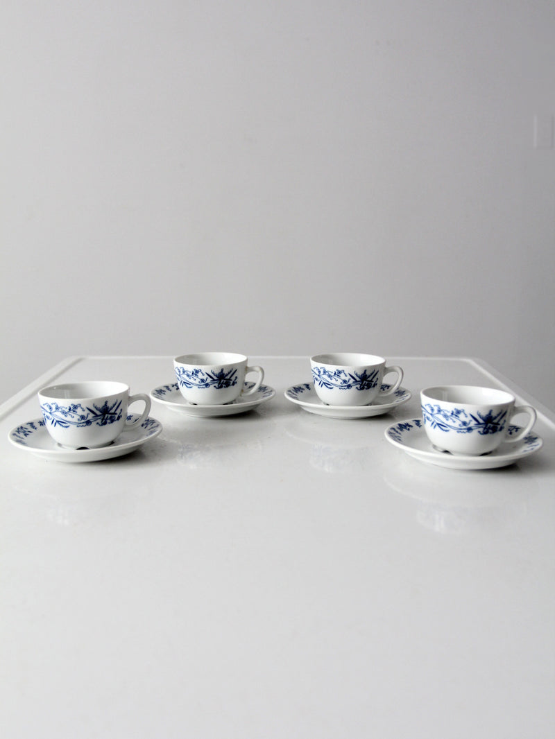 vintage Porsgrund porcelain tea cup and saucer sets