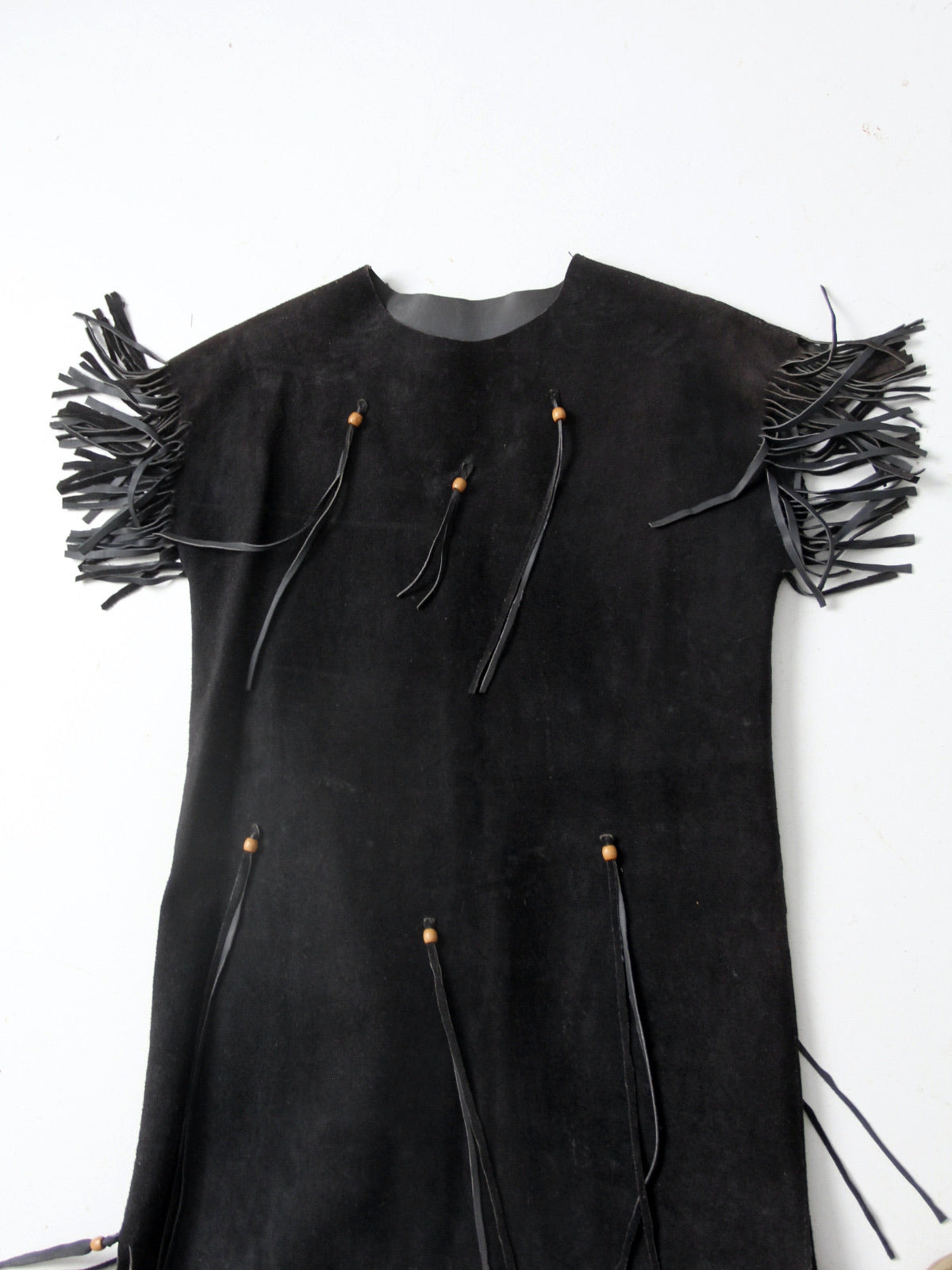 vintage suede leather fringe dress