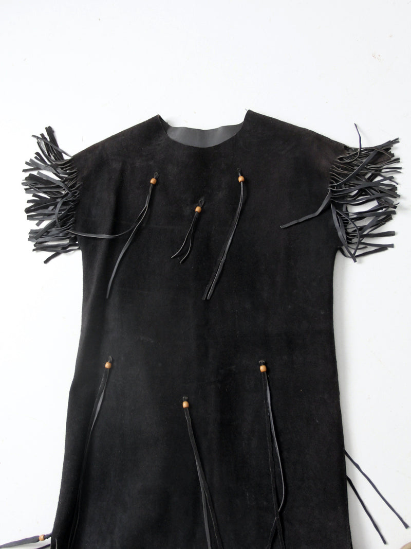 vintage suede leather fringe dress
