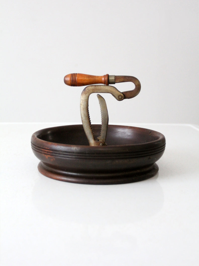 antique nut cracker bowl