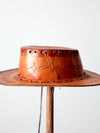 vintage Mexican tooled leather hat