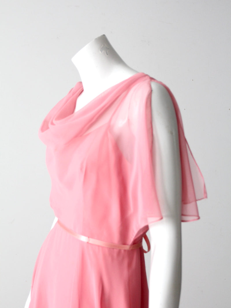 vintage 70s chiffon handkerchief dress