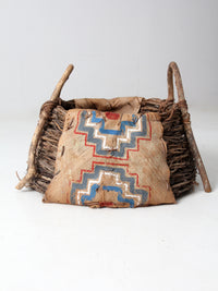 antique painted bark basket