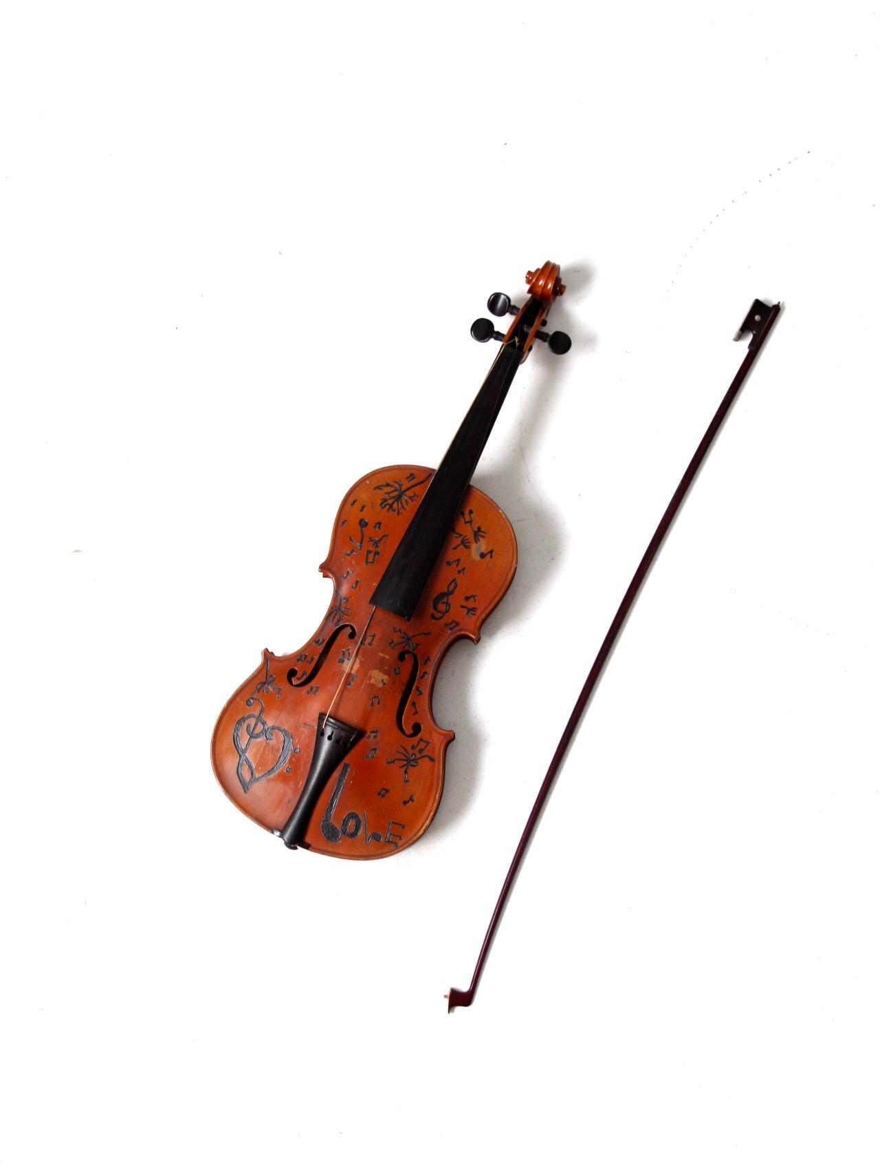 vintage boho art violin