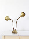 vintage brass two headed lamp