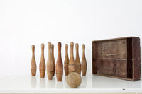 antique wood bowling game