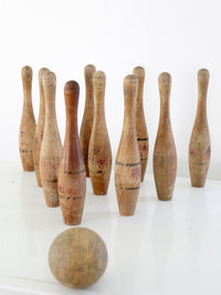 antique wood bowling game