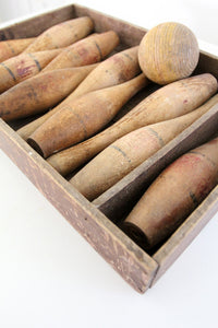 antique wood bowling game