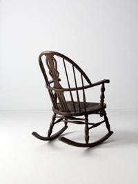 antique Windsor rocking chair with rush seat