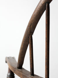 antique Windsor rocking chair with rush seat