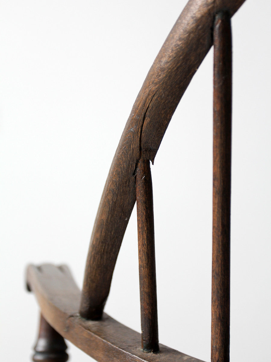 antique Windsor rocking chair with rush seat